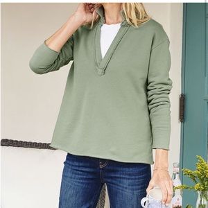 Frank and Eileen Triple Fleece Patrick pullover in Sage size Medium